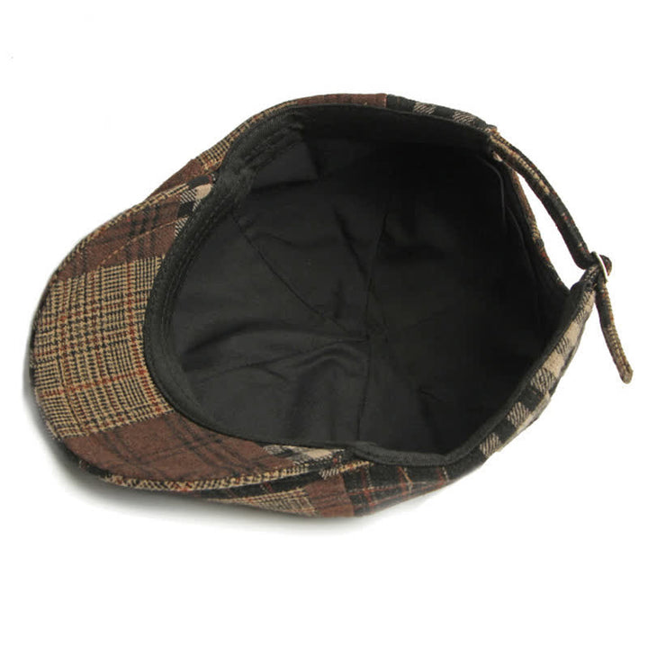 Different Classic Patchwork Plaid Newsboy Beret Hat