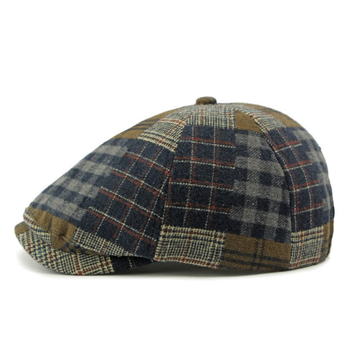 Different Classic Patchwork Plaid Newsboy Beret Hat - image 13