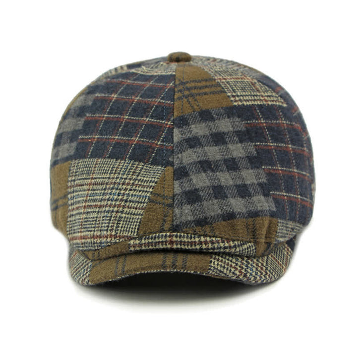 Different Classic Patchwork Plaid Newsboy Beret Hat