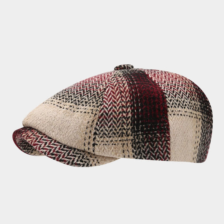 Gradient Color Fringe Herringbone Newsboy Beret Hat