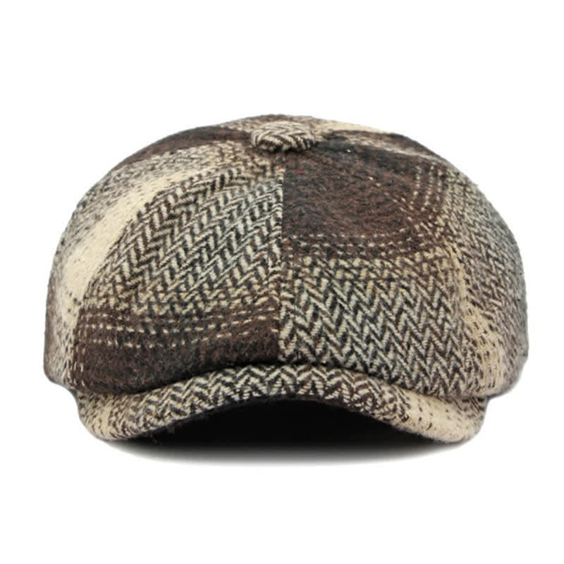 British Style Striped Herringbone Newsboy Beret Hat - image 17