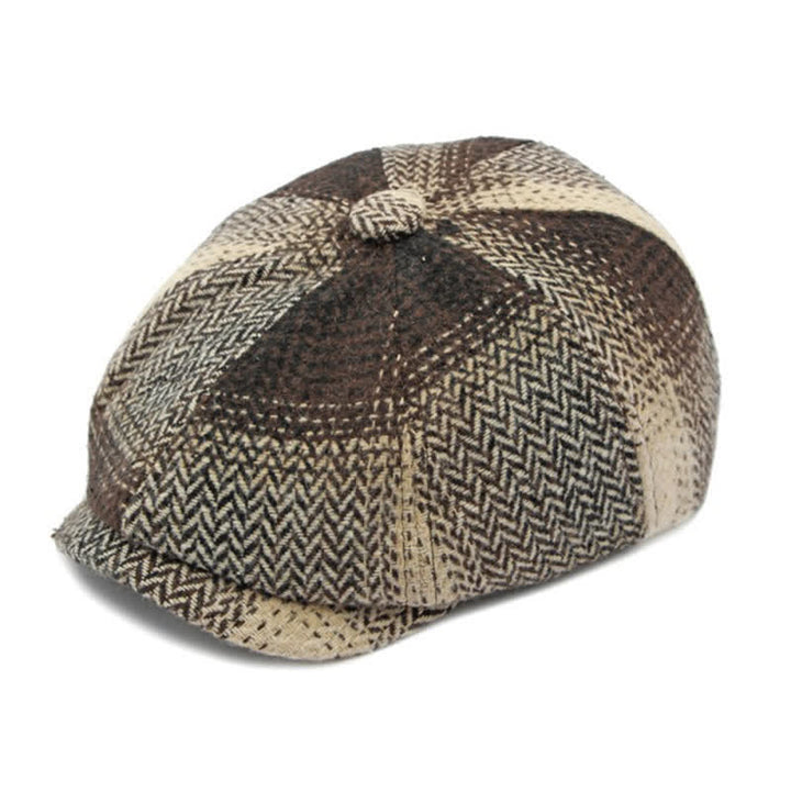 British Style Striped Herringbone Newsboy Beret Hat - image 18