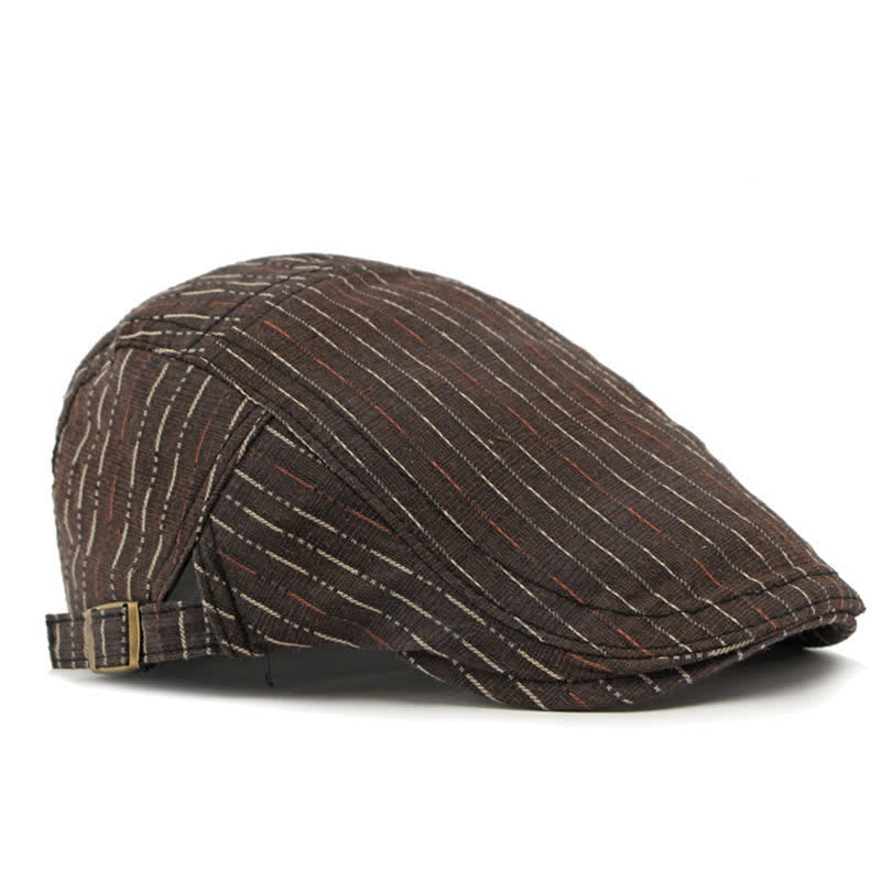 Classic Striped Casual Peaked Flat Beret Hat