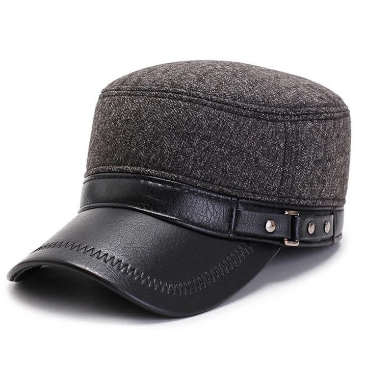 Winter Warm Earmuffs Casual Flat Top Hat