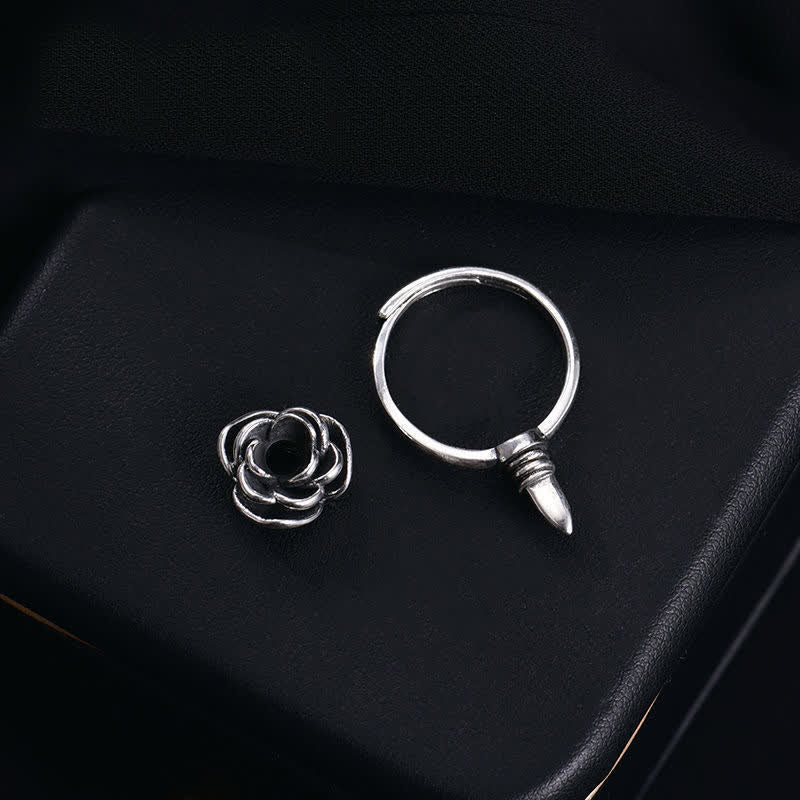 Detachable Twist Rose Flower Self Defense Adjustable Ring - image 0