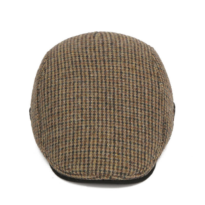 Houndstooth Plaid Check Pattern Beret Hat