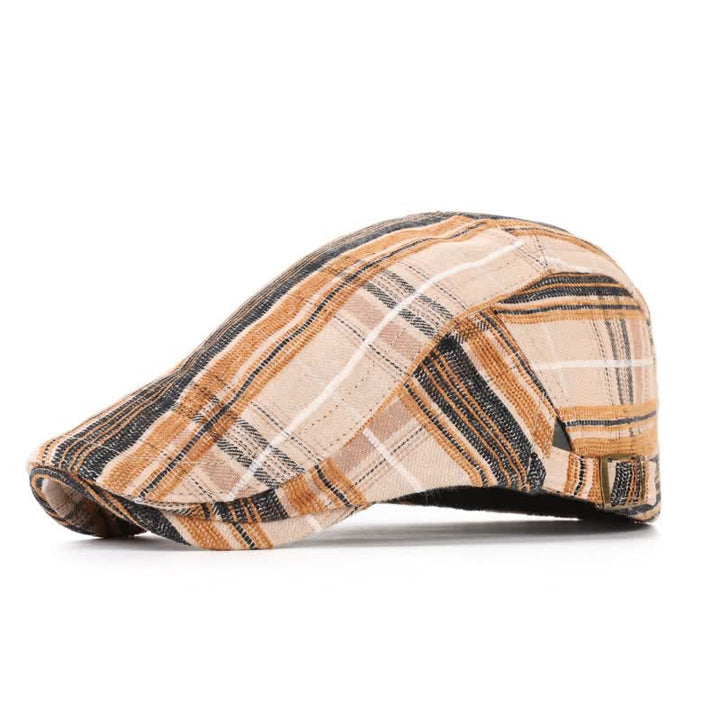 Scotticize Style Checkered Peaked Beret Hat