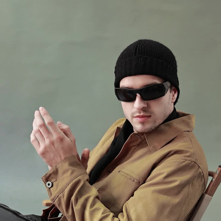 Comfortable Elastic Beanie Short Brim Knitted Hat - image 2