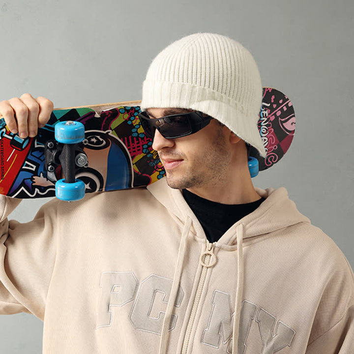 Comfortable Elastic Beanie Short Brim Knitted Hat - image 8