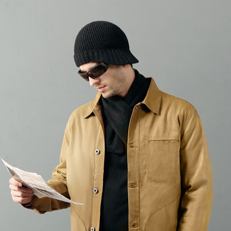 Comfortable Elastic Beanie Short Brim Knitted Hat - image 3