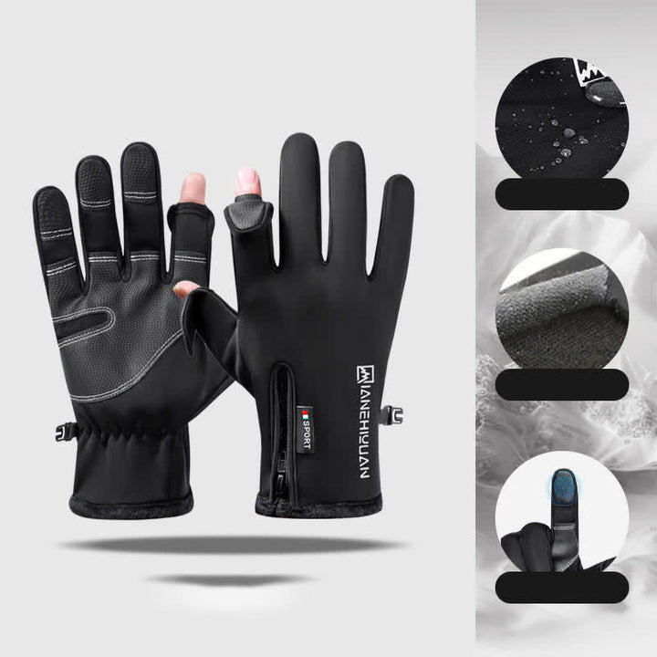 Openable Fingers Flap Zippered Anti-Slip Workout Gloves