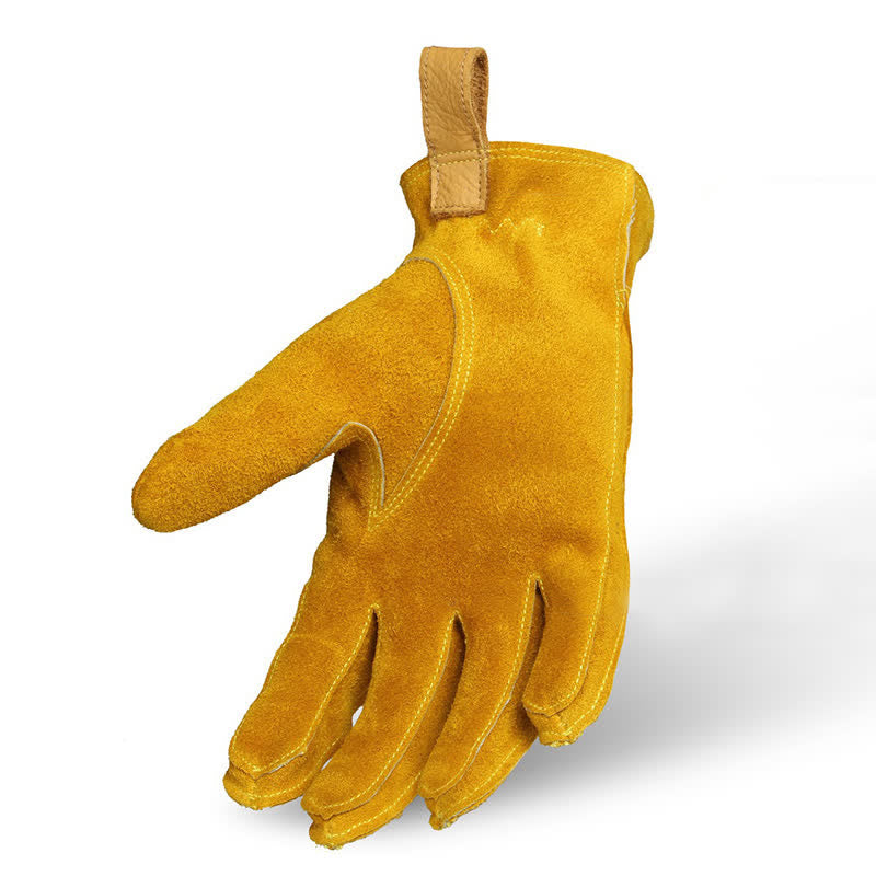 Yellow Cowhide Leather Garden Insulated Work Gloves