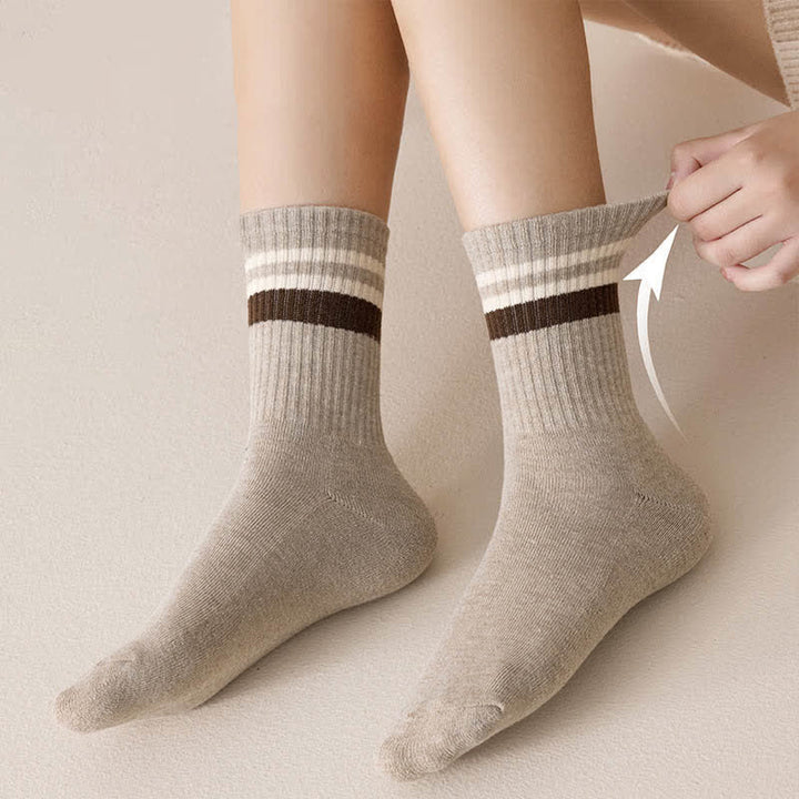 Classic Stripe Thicken Crew Socks