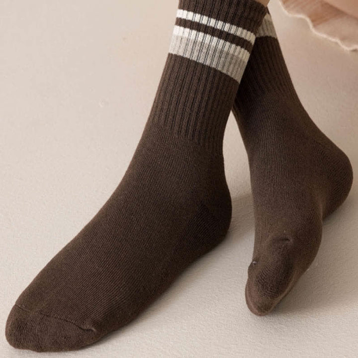 Classic Stripe Thicken Crew Socks