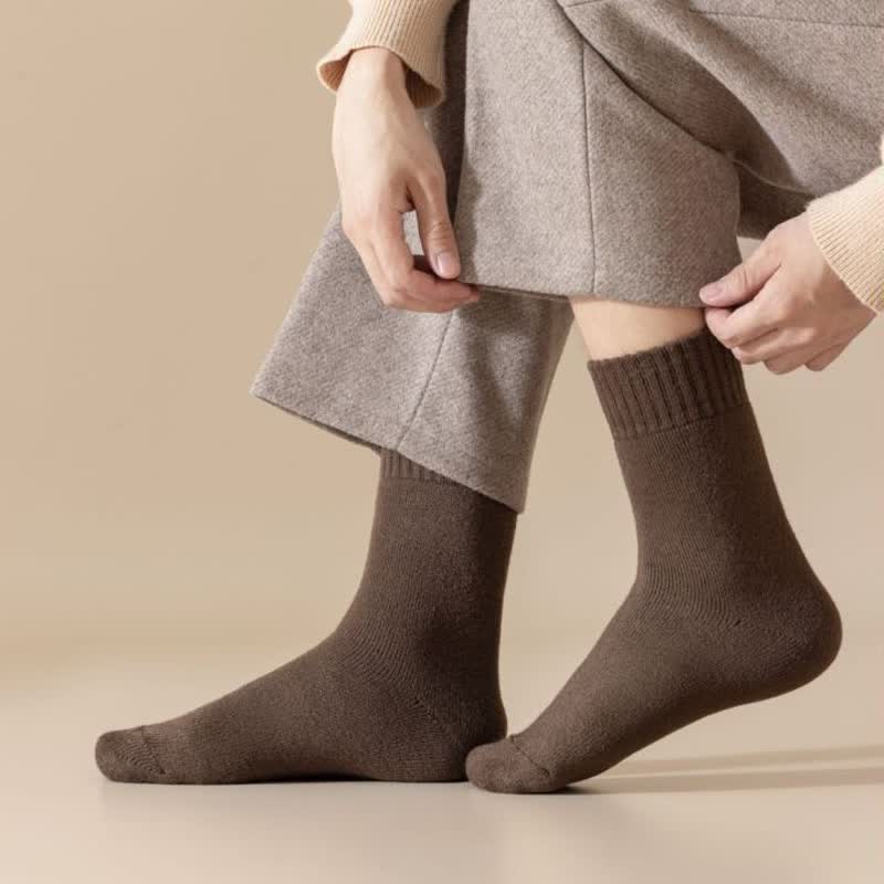 Men's Winter Warm Solid Color Cashmere Crew Socks