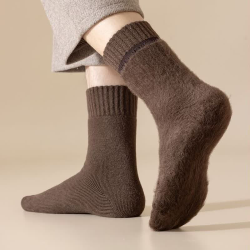 Men's Winter Warm Solid Color Cashmere Crew Socks