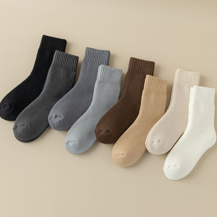 Men's Winter Warm Solid Color Cashmere Crew Socks