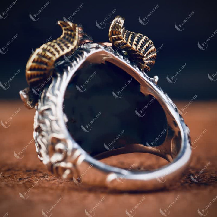 Men's Devil Hell Ghost Goat Opening Adjustable Ring - image 7