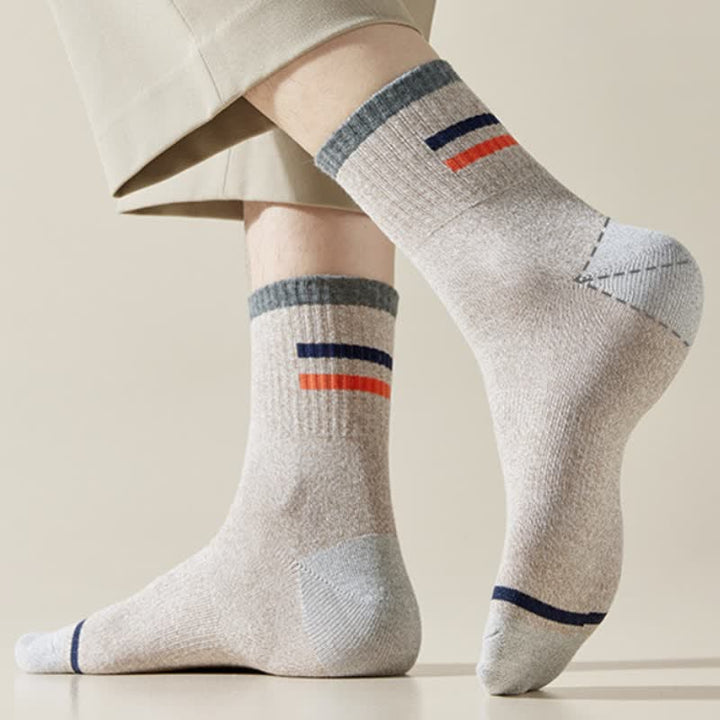 Men's Trendy Striped Pattern Crew Socks