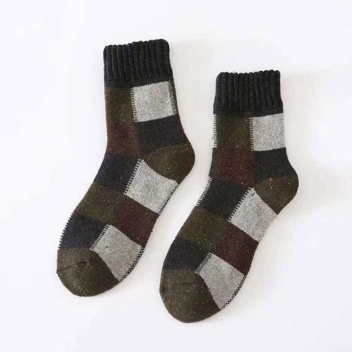 Color-Blocking Wool Thickening Crew Socks