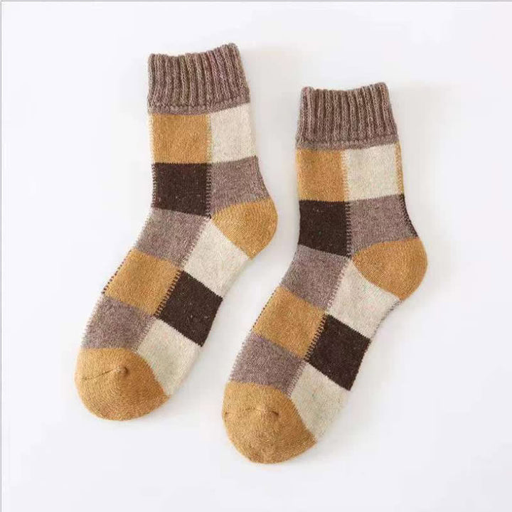 Color-Blocking Wool Thickening Crew Socks