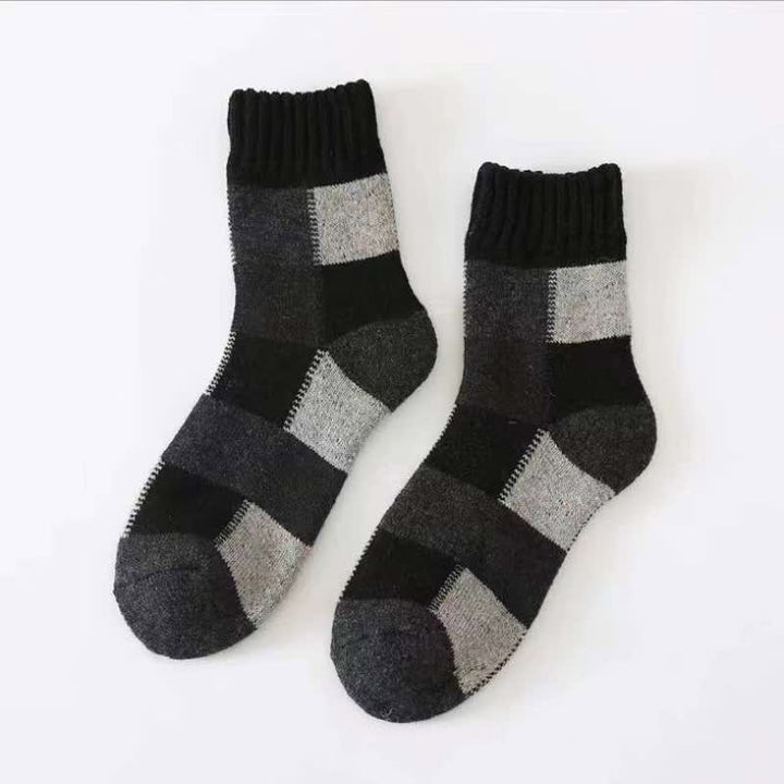 Color-Blocking Wool Thickening Crew Socks