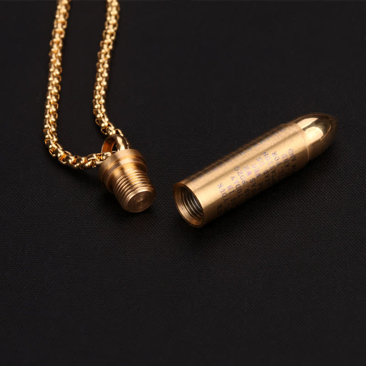 Memorial Cross Simulation Bullet Pendant Necklace