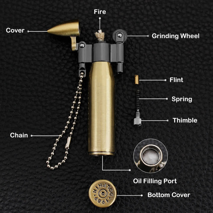 Creative Bullet Portable Keychain Kerosene Lighter