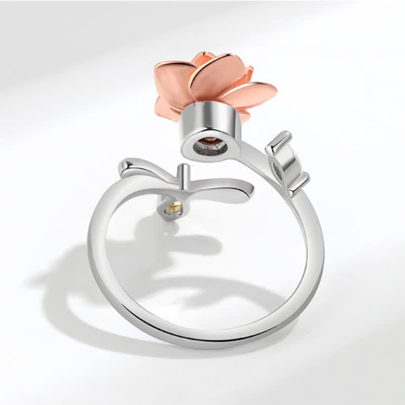 Fidget Spinning Sunflower Rose Bee Adjustable Ring - image 7
