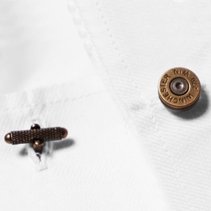 Men's Antique Styling Brass Bullet Cufflinks - image 3