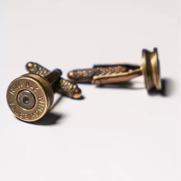 Men's Antique Styling Brass Bullet Cufflinks - Antique Brass - image 0