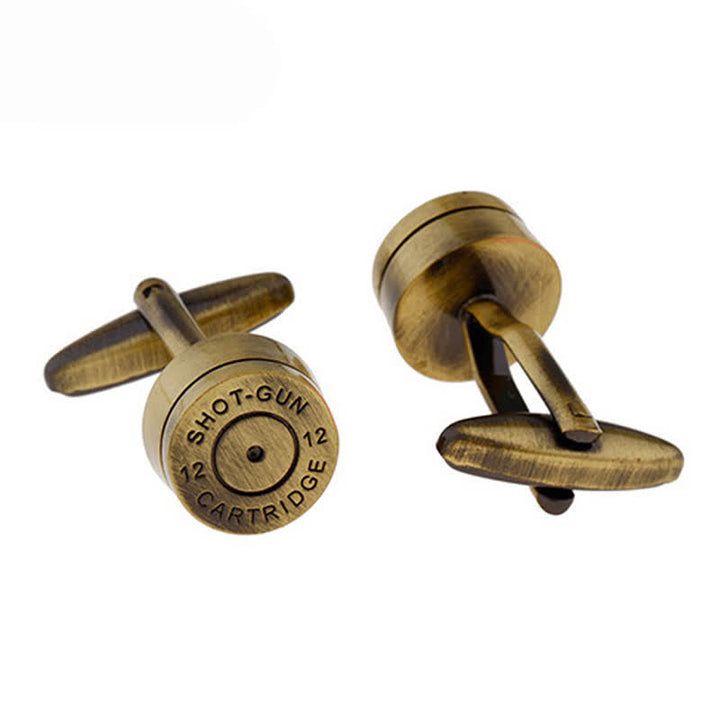 Men's Bronze Shotgun Cartridge Bullet Cufflinks - image 1