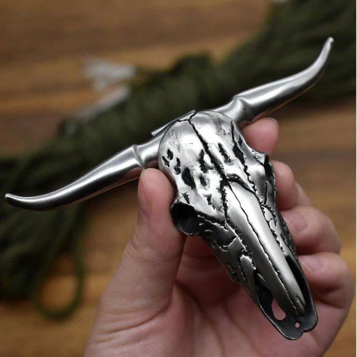 Longhorn Bull Head Multi-function EDC Tool Pendant Belt Buckle - image 3