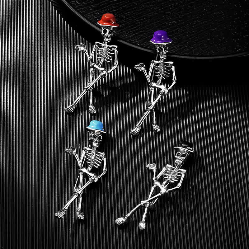 Horror Cool Sketelon Skull Enamel Hat Brooch