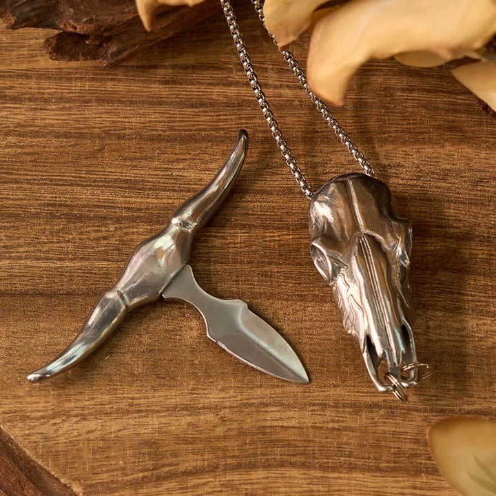 Deer DIY Hidden Knife Belt Buckle Longhorn Bull Pendant Ring Bundle Set - image 5