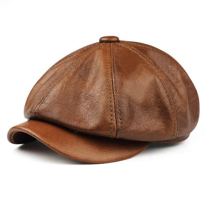 Classic Newsboy Retro Gatsby Leather Beret Hat