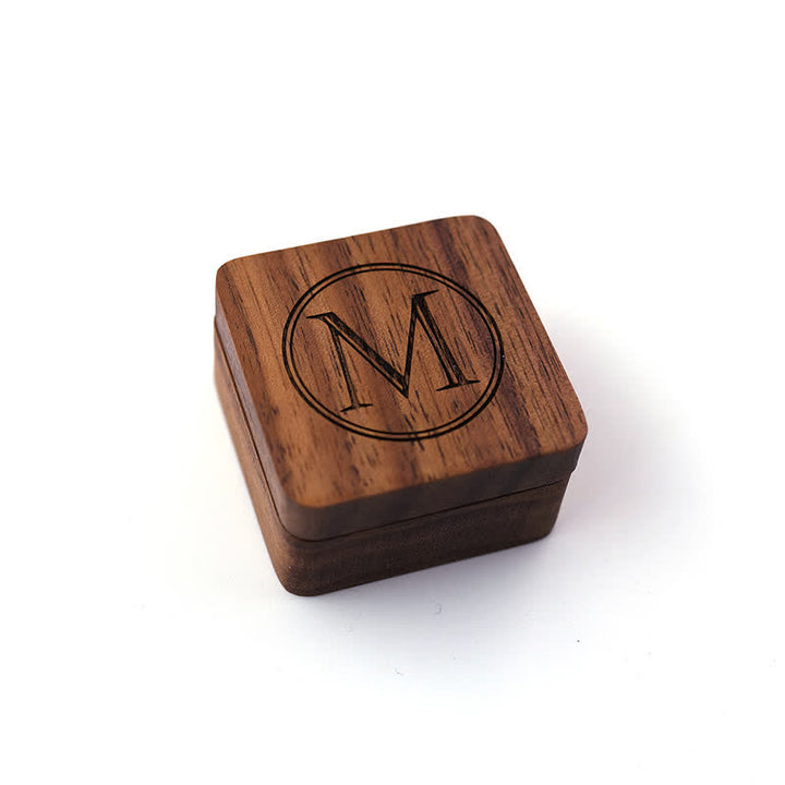 Men's Personalized Letter Engrave Box Wooden Cufflinks - image 8