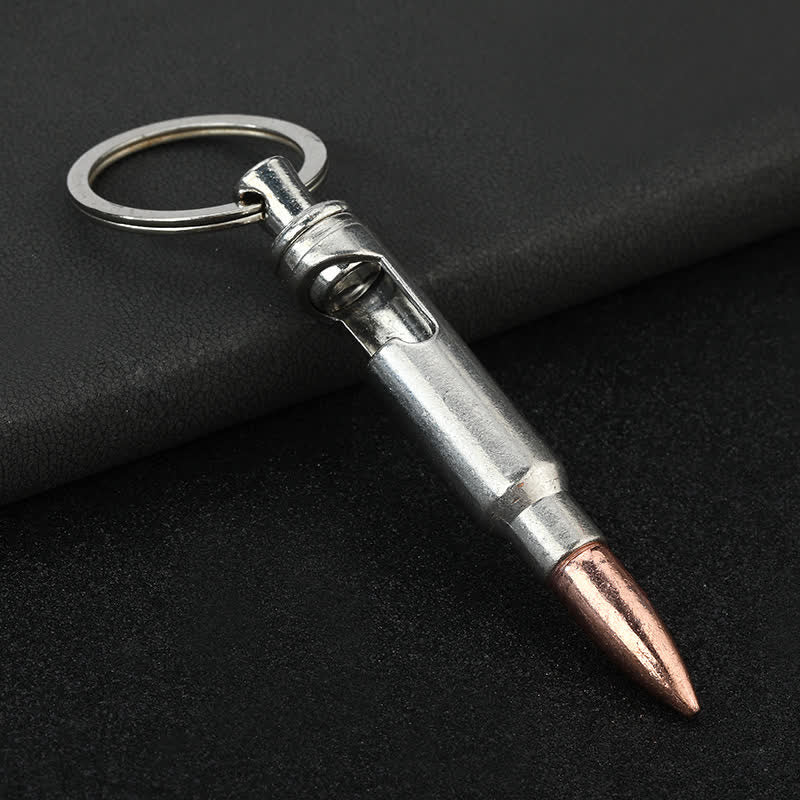 Antique Bottle Opener Bullet-Shaped Keychain