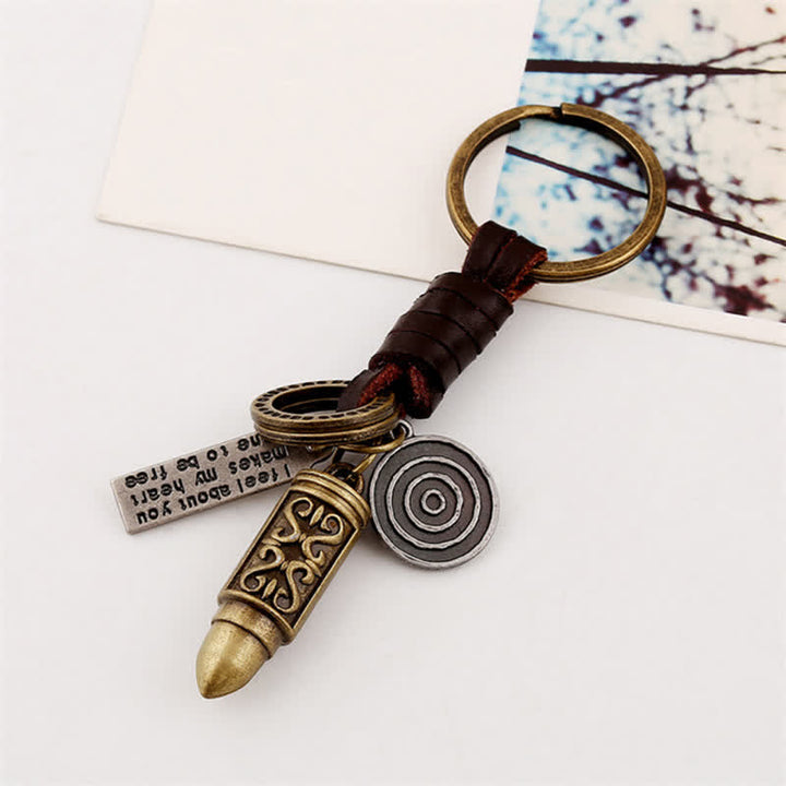 Steampunk Style Bullet Leather Keychain