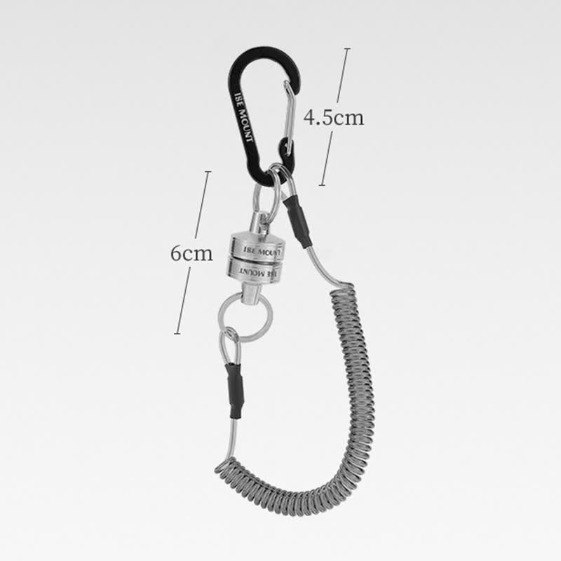 Magnetic Buckle Spring Rope Net Release Holder Keychain