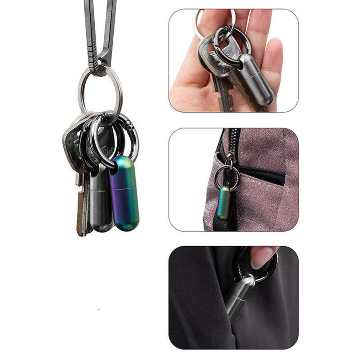 Compact Mini Size Waterproof Pill Container Keychain