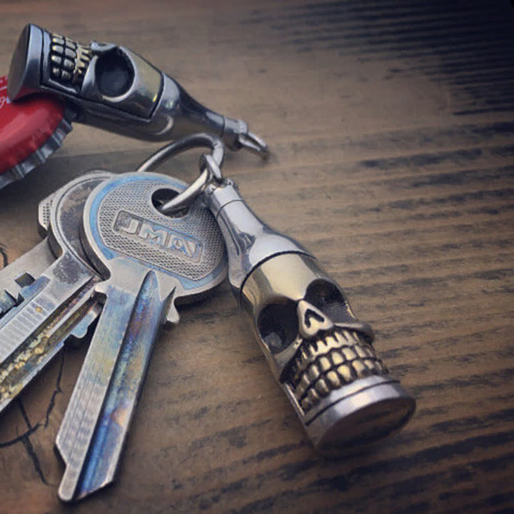 Skull Beer Bottle Opener Keychain Pendant