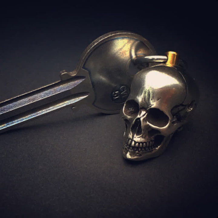 Horrible Skull Head Rotating Keychain Pendant