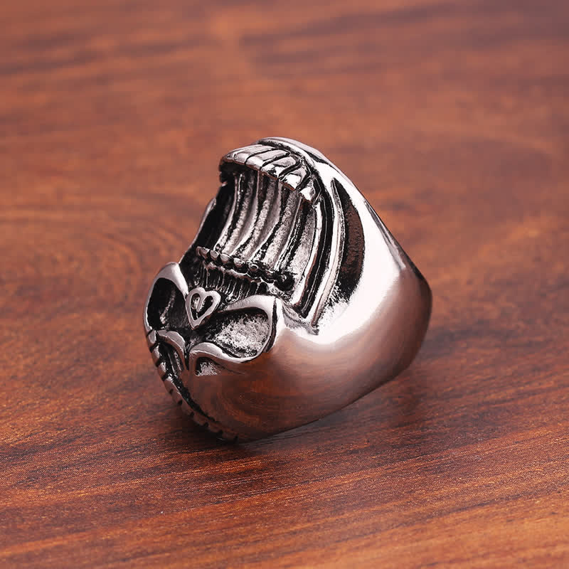 Gothic Laughing Skull Head Bottle Opener Ring