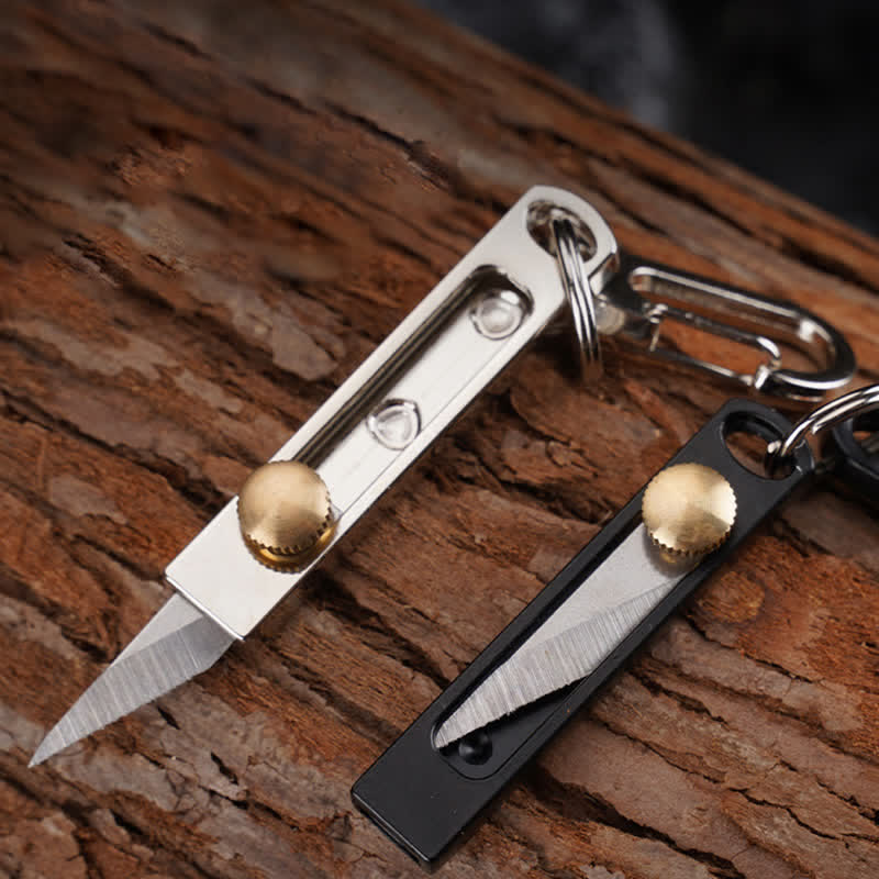 Mini Push-Pull Knife Utility Cutting Tool Keychain - image 4