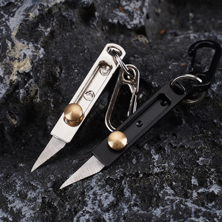 Mini Push-Pull Knife Utility Cutting Tool Keychain - image 1