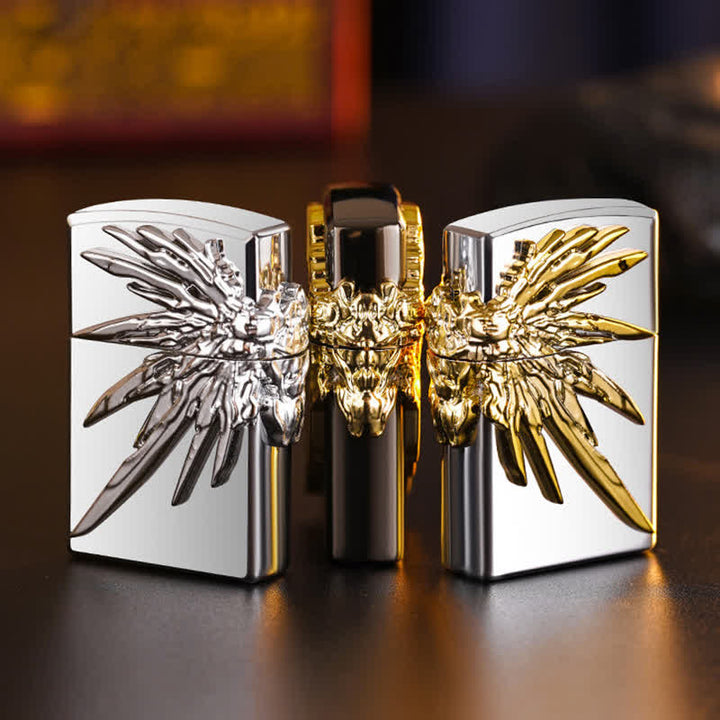 Three Sides 3D Wings Relief Refillable Butane Lighter