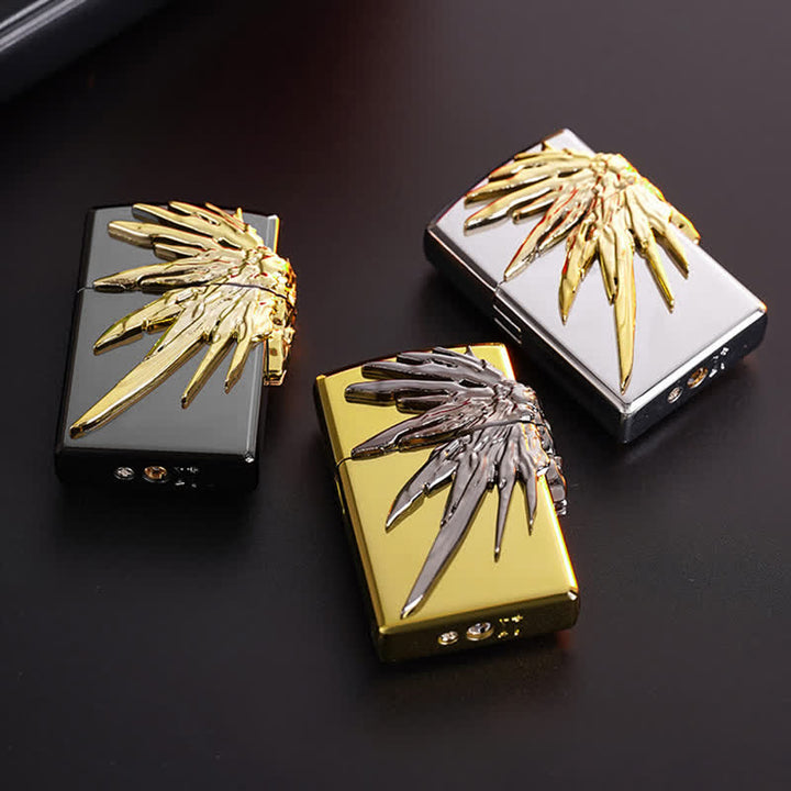 Three Sides 3D Wings Relief Refillable Butane Lighter