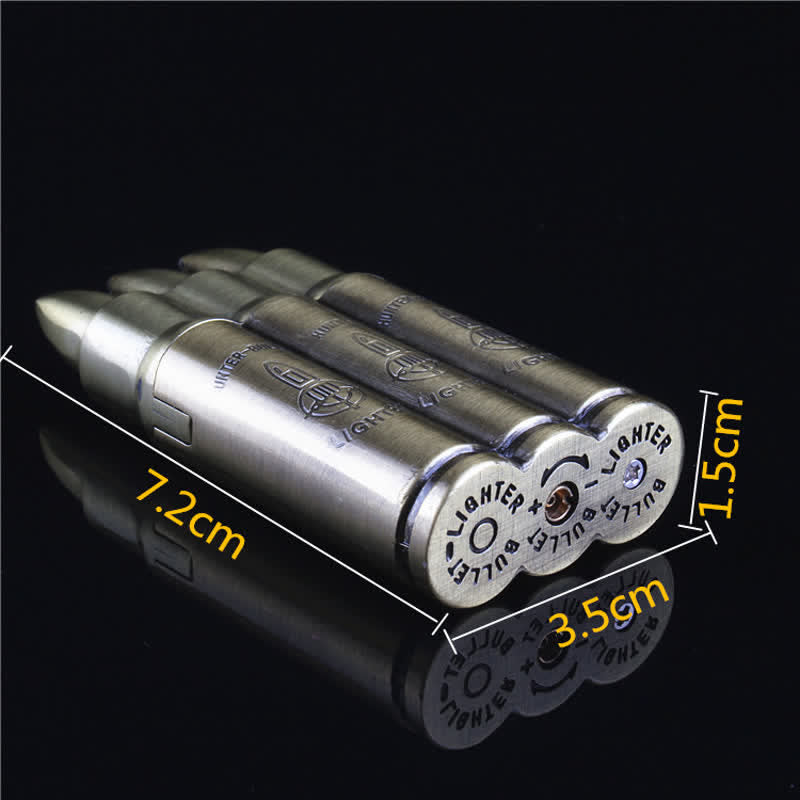 Triple Pistol Bullets Shape Refillable Butane Lighter