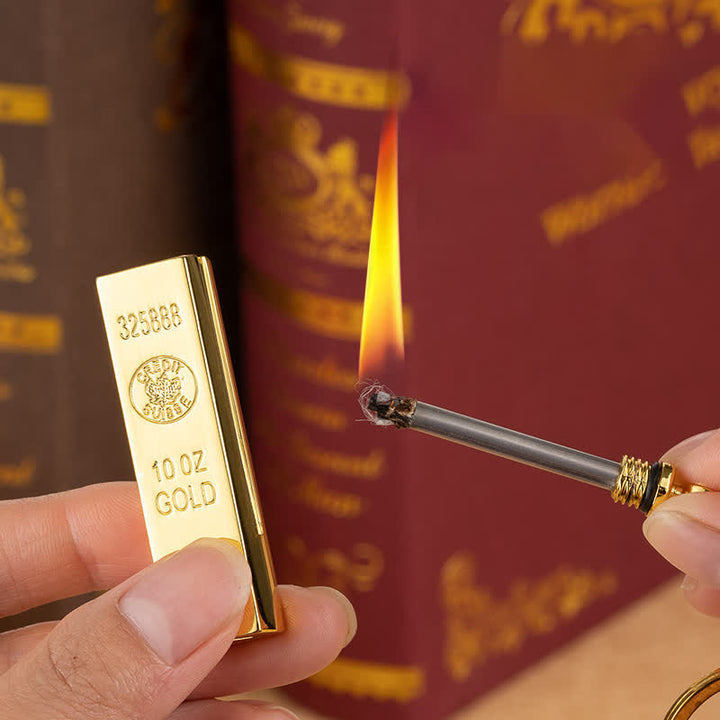 Gold Bar Dollar Matchstick Refillable Oil Lighter